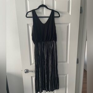 LOFT Black and White Striped Dress